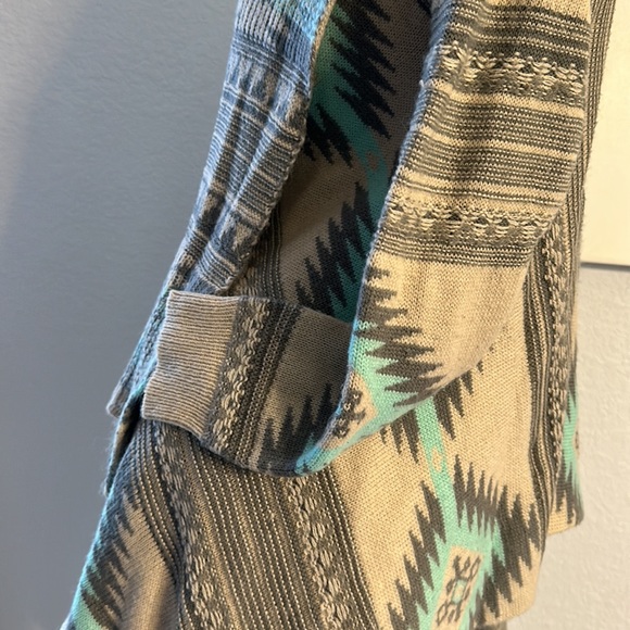 Dreamers Multicolor and Gray Open Front Waterfall Sweater ** EUC ** - Picture 5 of 8